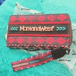 Montana West Plaid Wallet with Wrist Strap